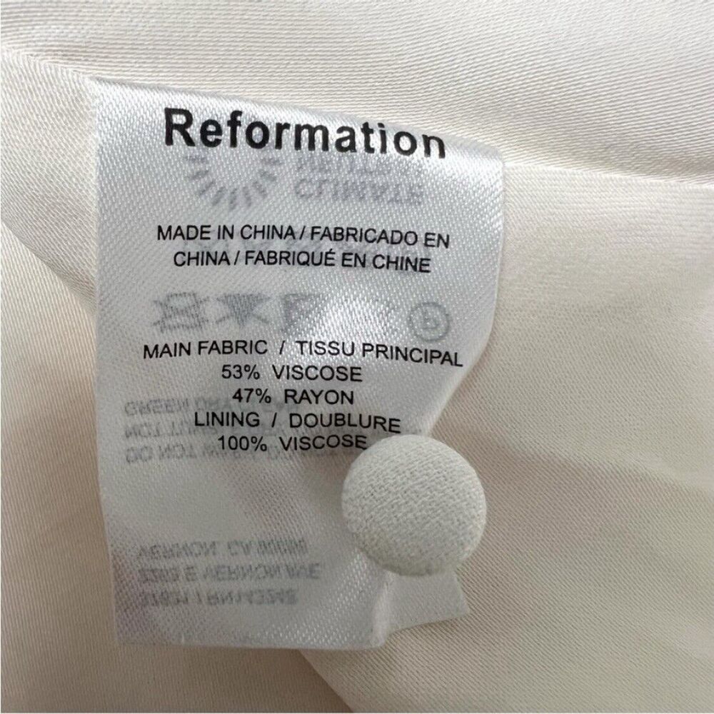 Reformation Lecce Maxi Crepe Sweetheart neckline Wedding Dress Ivory Bridal Sz 4 - Picture 9 of 14